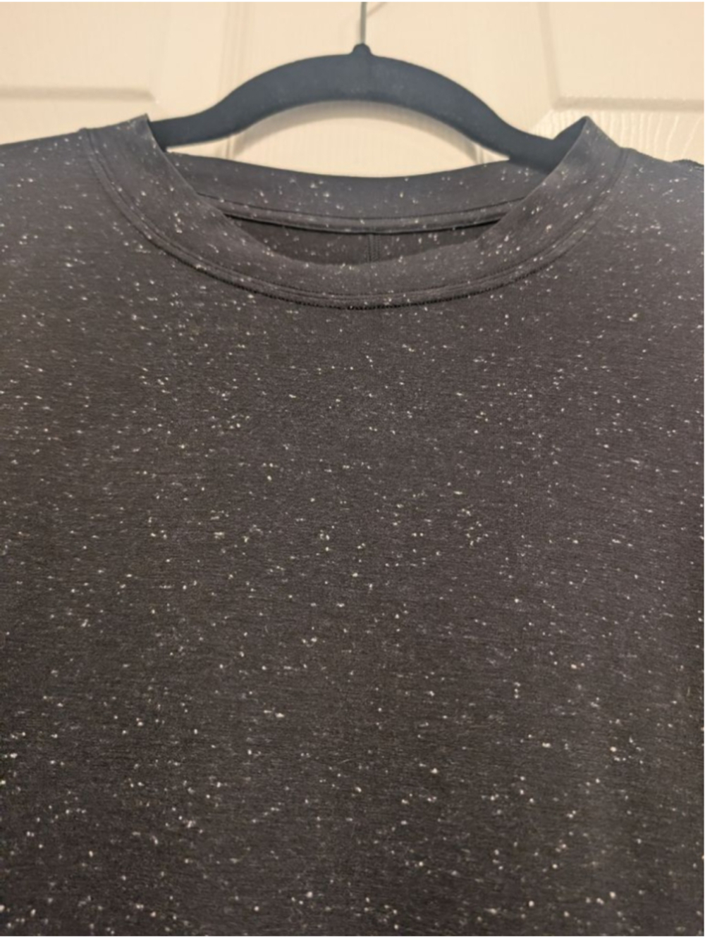 Lululemon Black White Speckled Athletic M All Yours Short Sleeve Tee Shirt - Picture 3 of 7
